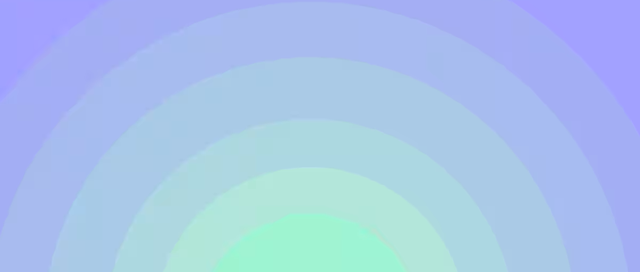 Abstract gradient illustration with concentric circular bands fading from green at the center to blue and purple at the edges, symbolizing layers of diversification and stability in investment strategies.