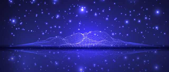 Digital wireframe landscape glowing with blue light under a starry sky, representing innovation and the expanding crypto and blockchain ecosystem.