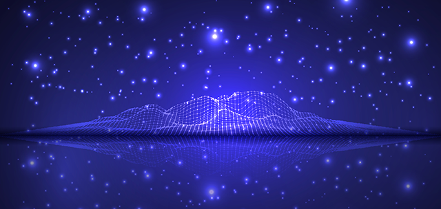 Digital wireframe landscape glowing with blue light under a starry sky, representing innovation and the expanding crypto and blockchain ecosystem.